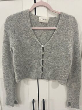 Eleven Six Gray Alpaca BlendCardigan Sweater Sz S Excellent Condition
